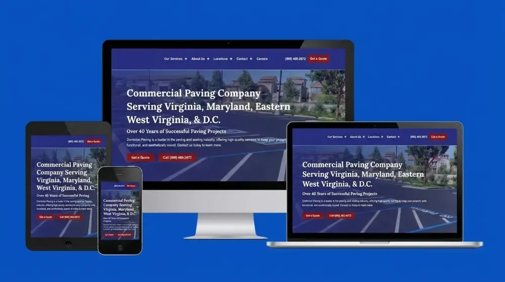 Painting contractor local SEO website design showcased on desktop, tablet, and mobile